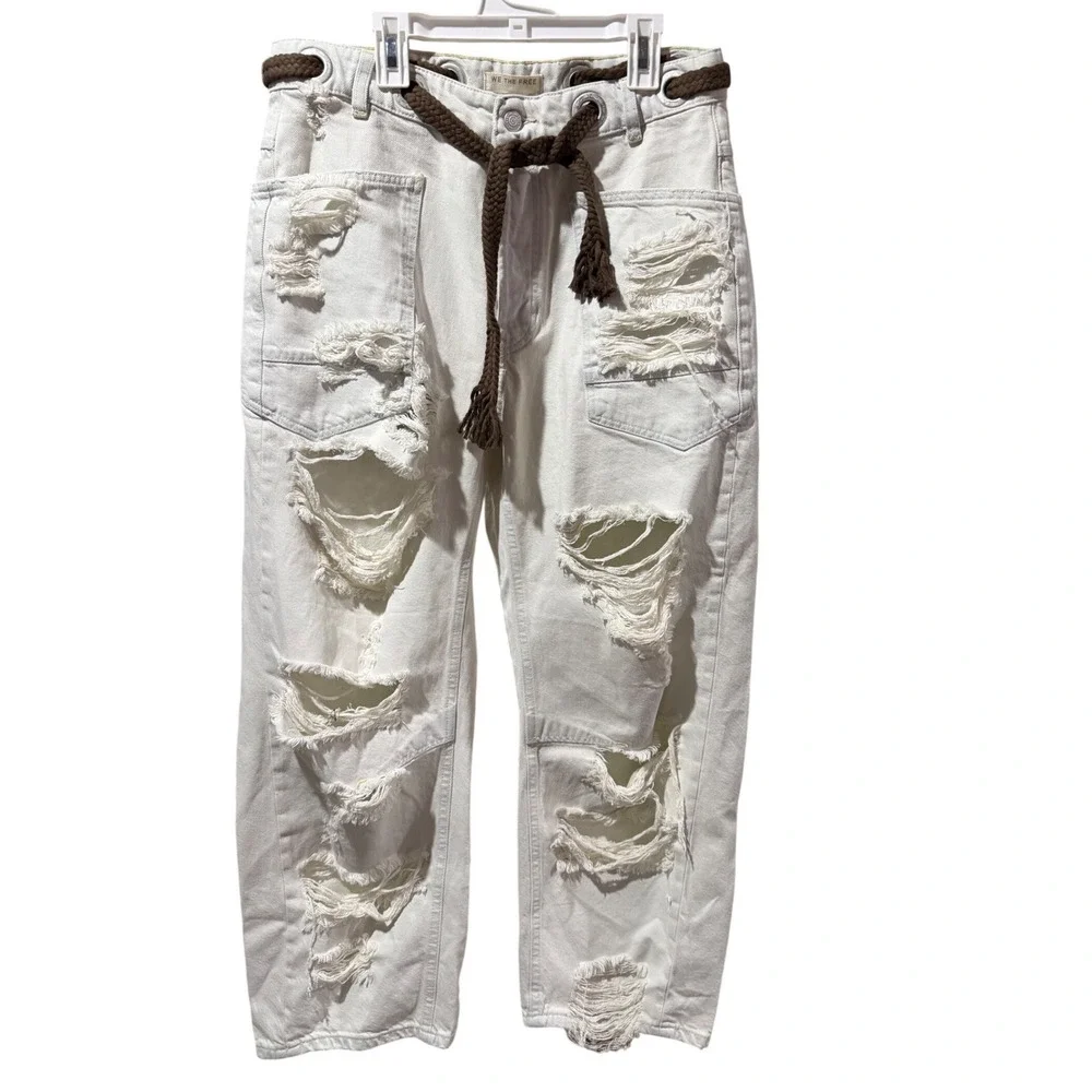 Free People We The Free Moxie‎ Barrel  White good luck Rope Belt 28 woman